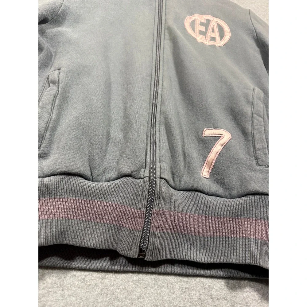 VTG‎ Y2K Emporio Armani Satin Bomber Jacket Pink Grey Reversible EA7 Logo XS